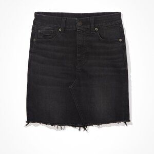 American Eagle AE Ne(x)t Level Stretch Curvy Black Denim Mini Skirt Size 2 Tall